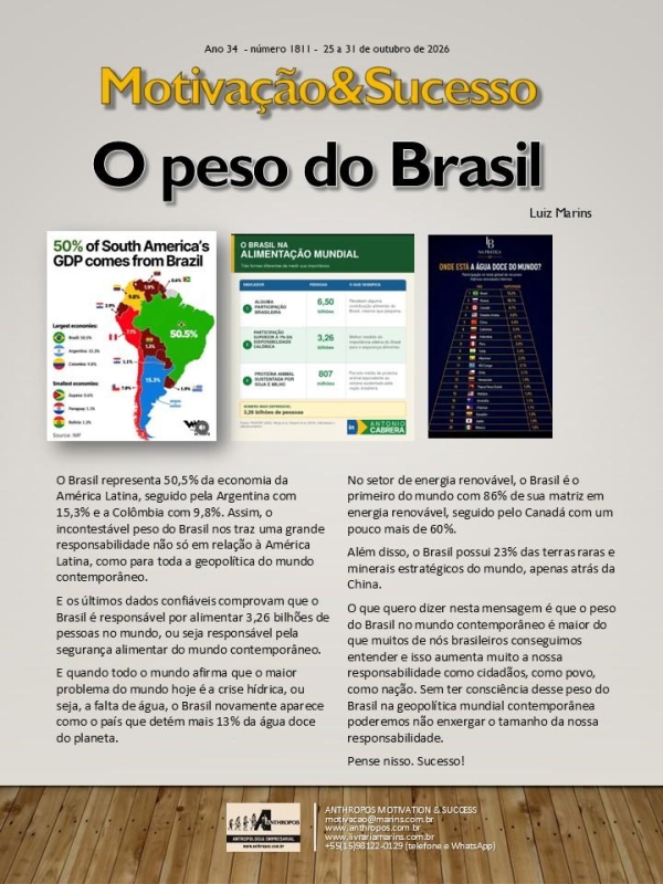 25 a 31 de Outubro de 2026 - 43 - O peso do Brasil
