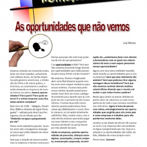 20 a 26 de abril - As oportunidades que não vemos