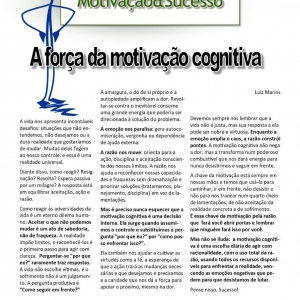01 a 07 de junho - A força da motivação cognitiva