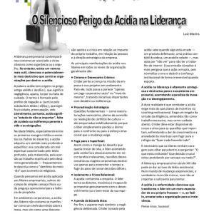 18 a 24 de outubro de 2026 - O silencioso perigo da acidia na liderança