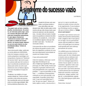 12 a 18 de abril de 2026 - A síndrome do sucesso vazio