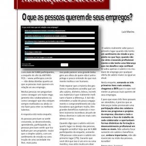 30 de março a 05 de abril - O que as pessoas querem de seus empregos
