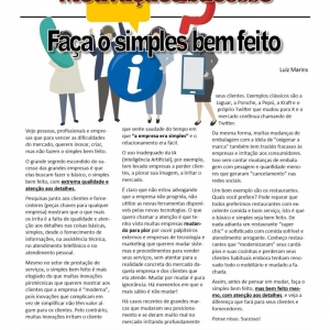 16 a 22 de agosto - Faça o simples bem feito
