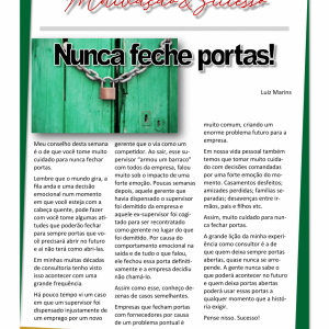 06 a 12 de abril - Nunca feche portas