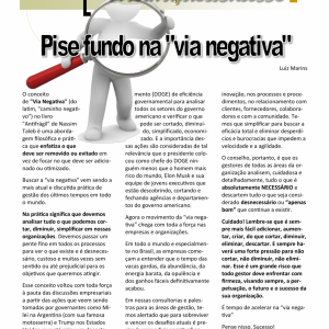 09 a 15 de março - Pise fundo na via negativa