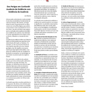 23 de fevereiro a 01 de março - Dos perigos em confundir ausência de evidência com evidência de ausência