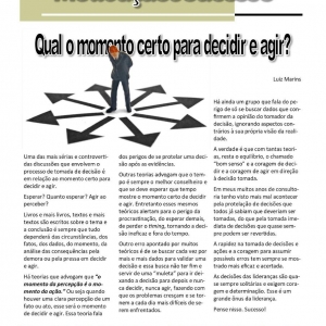 27 de abril a 03 de maio - Qual o momento certo para decidir e agir