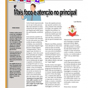22 - 25 a 31 de maio - Mais foco e atenção no principal
