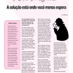 27 de julho a 02 de agosto - A solução está onde você menos espera